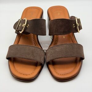 NWT Italian Shoemakers Detour Brown Suede Sandals Size 8 Handmade Italy